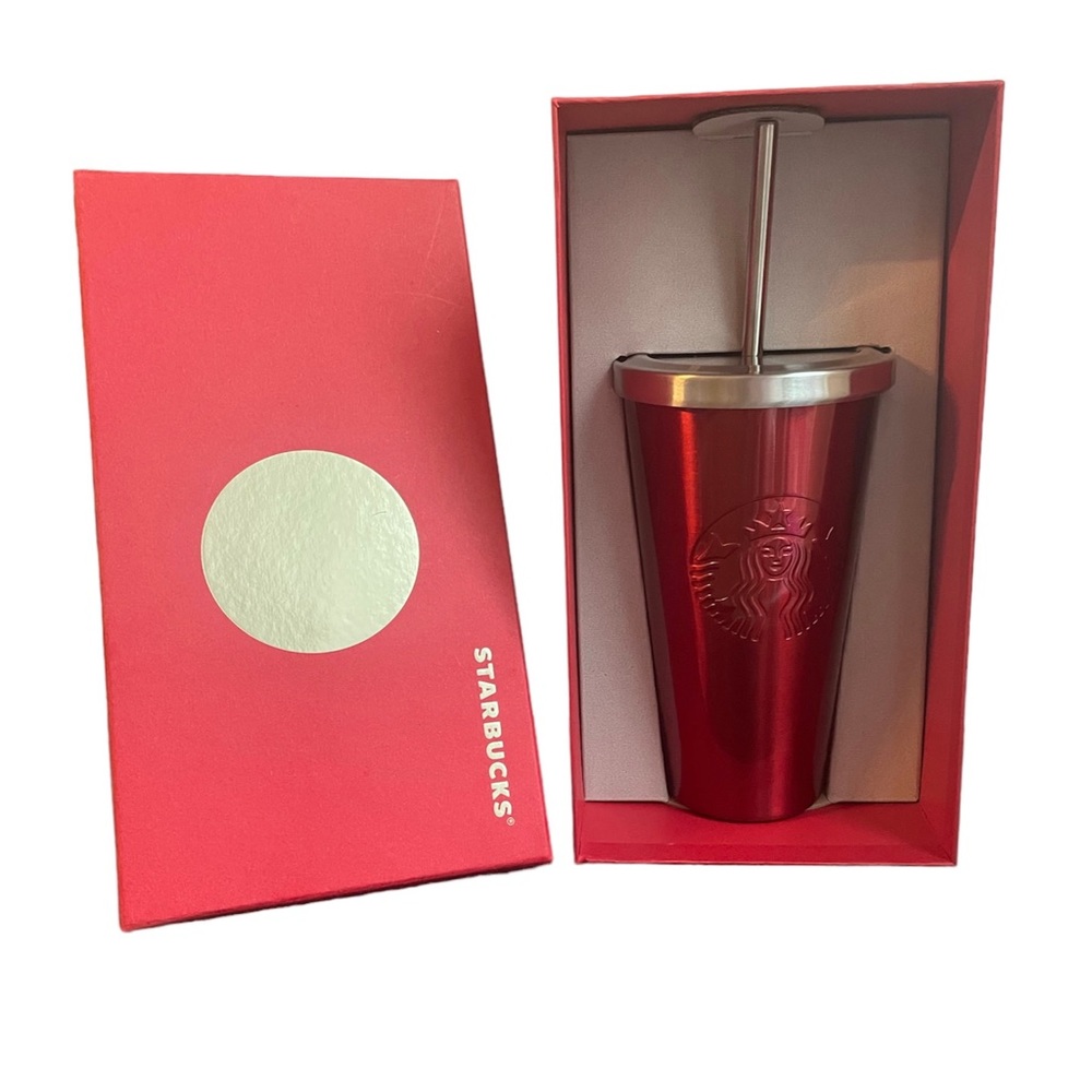 Starbucks 2014 Red Stainless Steel 16 oz Cold Cup